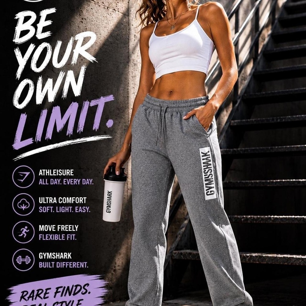 Gymshark Women's Gray Joggers Size Small Athleisure Sweatpants‎ Y2K